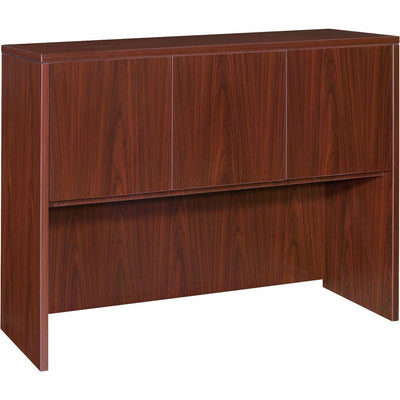 Lorell Essentials Series Stack-on Hutch with Doors, Brown, LLR69384