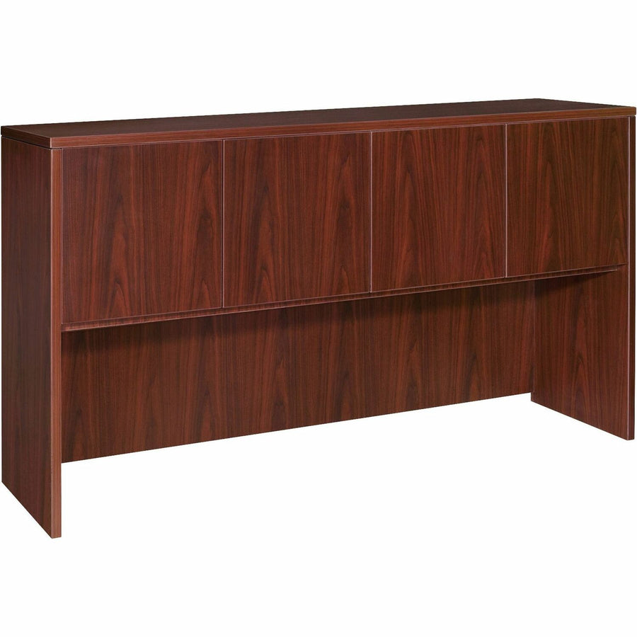 Lorell Essentials Series Stack-on Hutch with Doors, Grommet, LLR69383