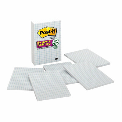 3M Post-it Grid-Lined Notes, White, 6 / Pack, MMM660SSGRID