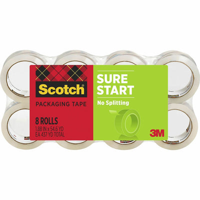 3M Scotch Sure Start Packaging Tape, Clear, 1 Pack, MMM34508