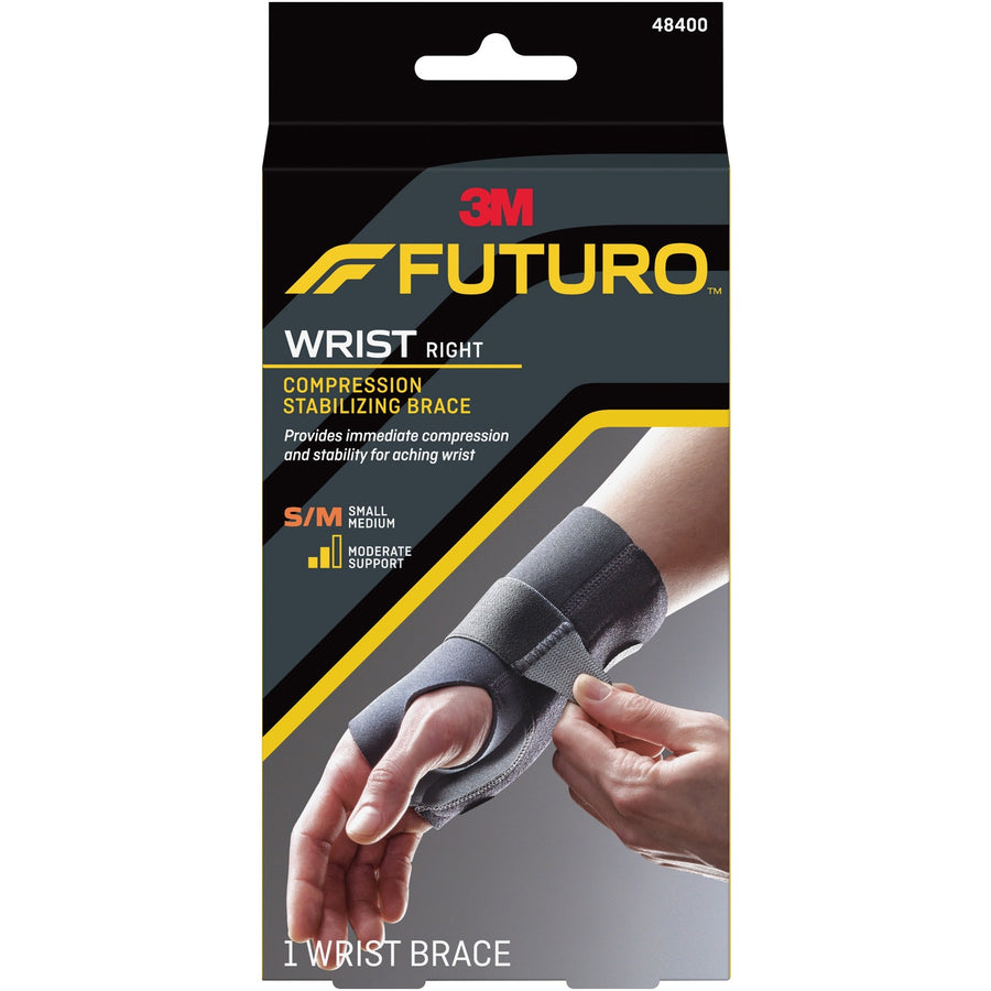 FUTURO Right-Hand Small/Medium Wrist Support, Black, MMM48400EN