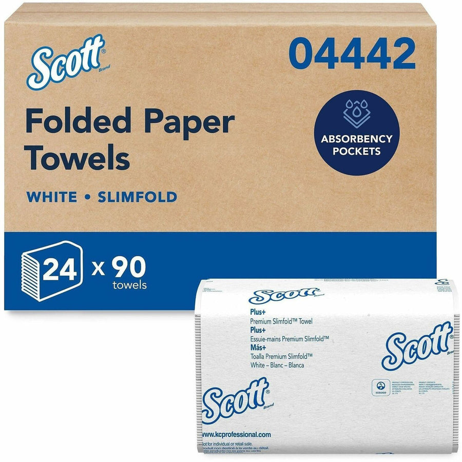 Scott Slimfold* Towels, White, Absorbent, 1 Carton, KCC04442