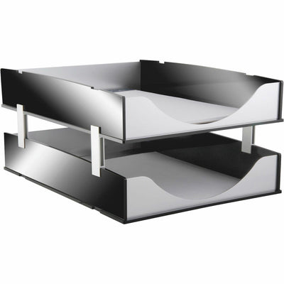 Kantek Stacking Support Set for Letter Trays, Silver, 1 Set, KTKBA311