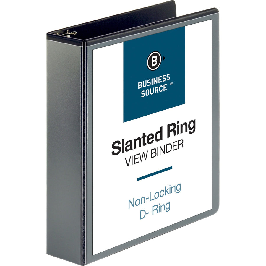 Business Source Basic D-Ring View Binders, Black, 8 1/2" Width x 11" Length, 6EA/CT — view 1