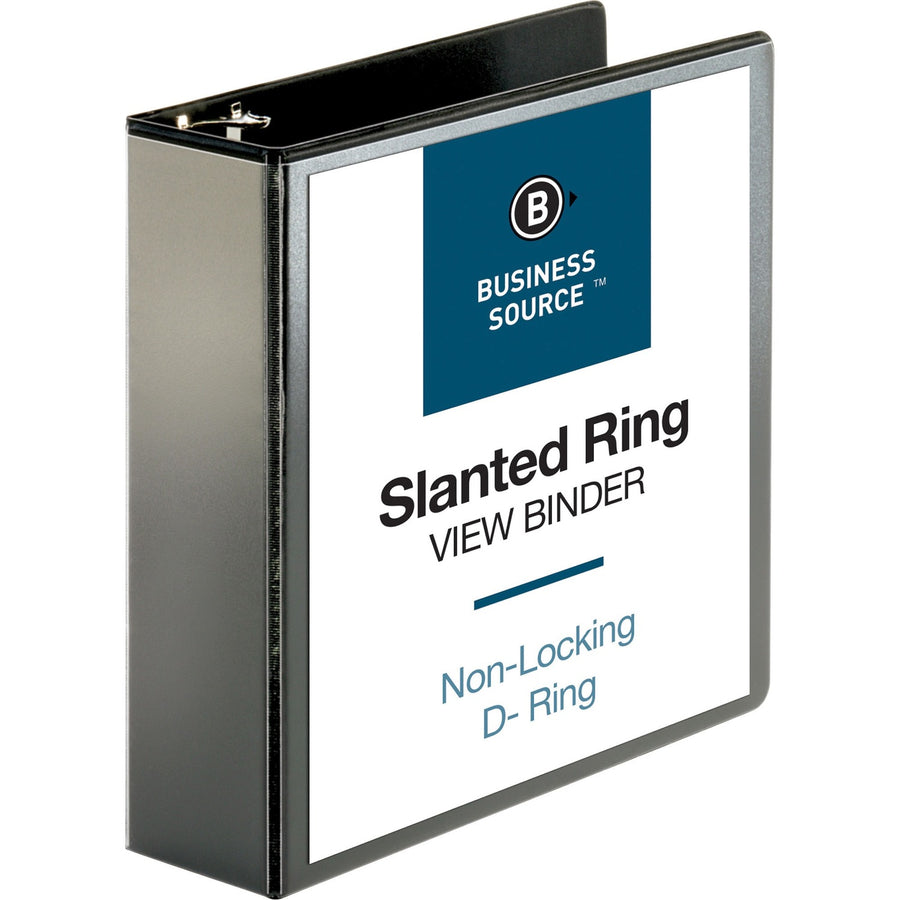 Business Source Basic D-Ring View Binders, Black, 8 1/2" Width, 6EA/CT 48CT/PL — view 1