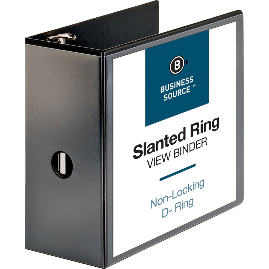 Business Source Basic D-Ring View Binders, Black, 8 1/2" Width x 11" Length, 2EA/CT 84CT/PL — view 1