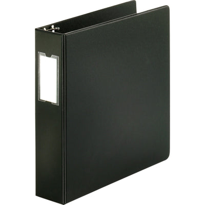 Business Source Basic Round Ring Binder w/Label Holder, Black, 8 1/2" Width x 11" Length, 12EA/CT — view 1