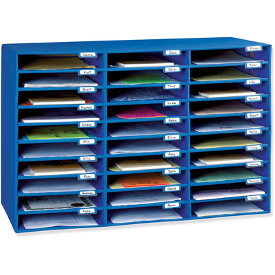 Dixon Ticonderoga Classroom Keepers 30-Slot Mailbox, Blue, PAC001318