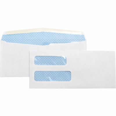 Business Source No. 10 Double-Window Invoice Envelopes, White, 1 Box, BSN36694
