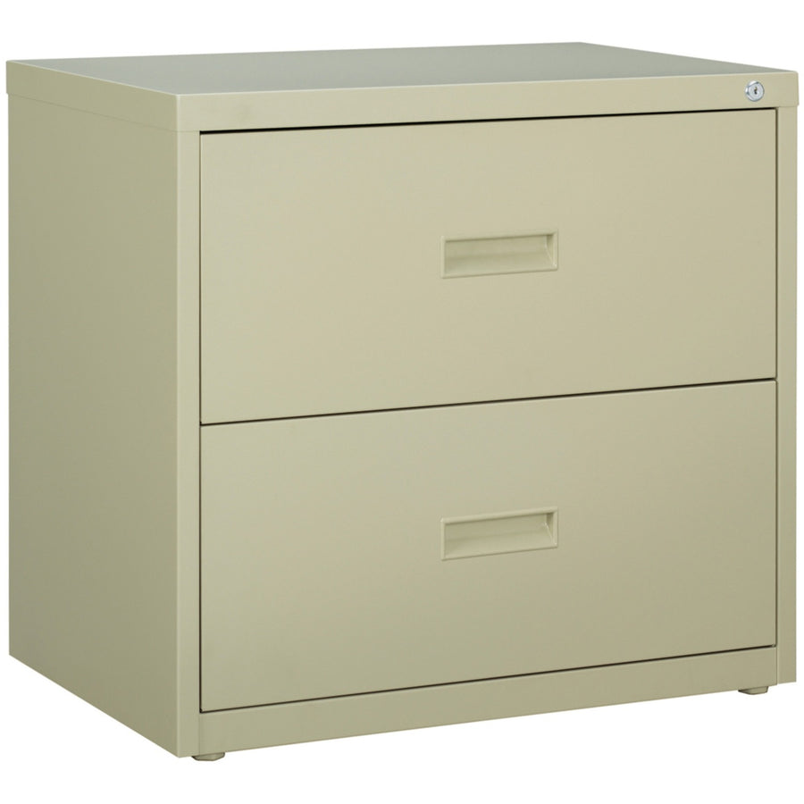 Lorell Value Lateral File - 2-Drawer, 30" x 28.1", Putty, Steel, Locking Drawer, LLR60556