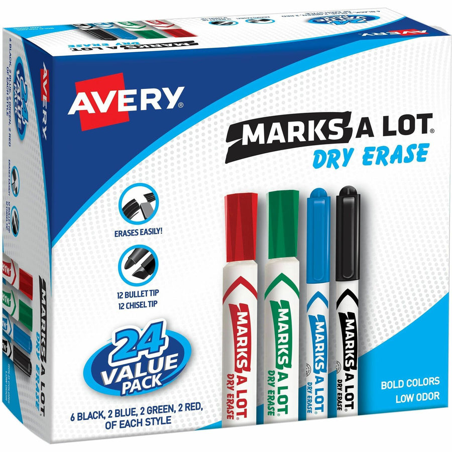 Avery Marks A Lot Desk & Pen-Style Dry Erase Markers, 24 / Box — view 1