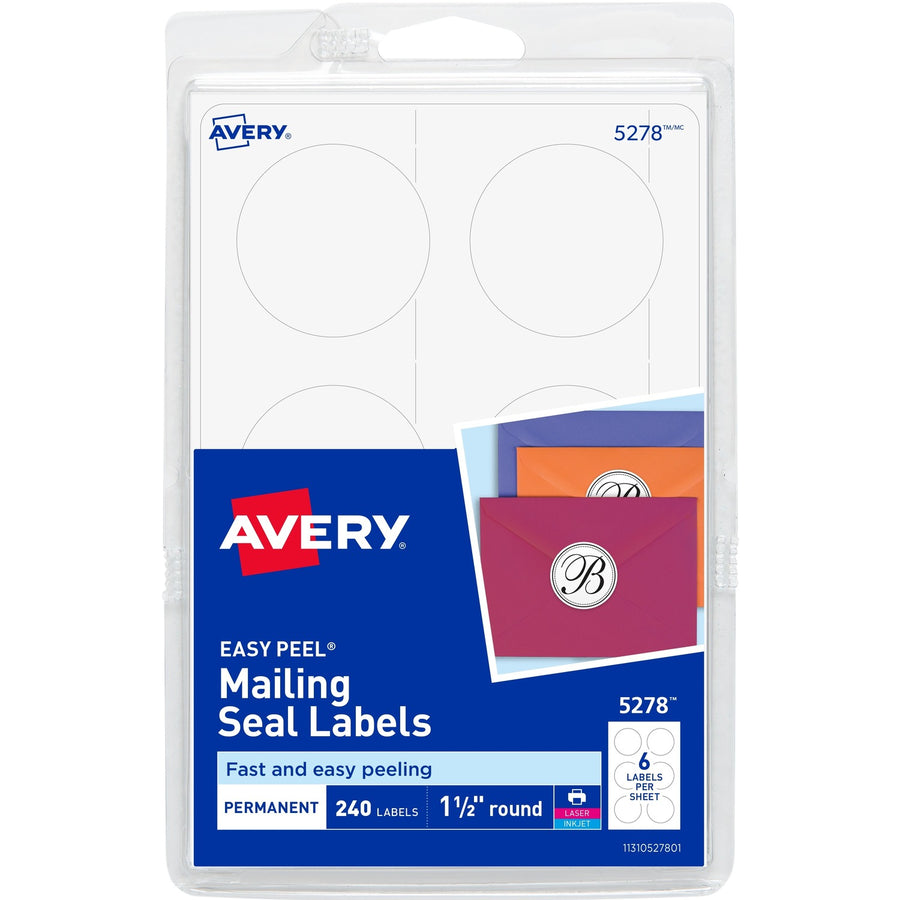Avery Round Booklet Seals, White, 3 — view 1