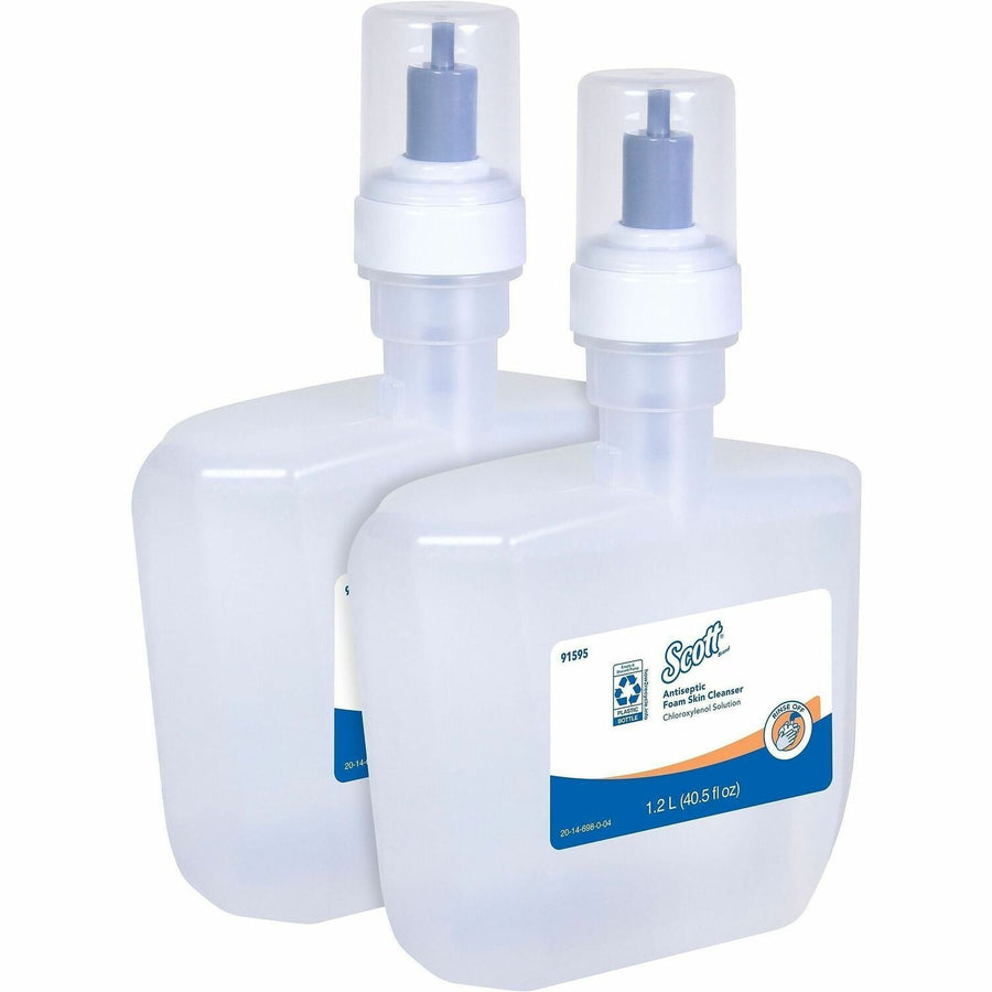 Scott Antiseptic Foam Skin Cleanser, Clear, Fragrance-free, 2 / Carton, KCC91595