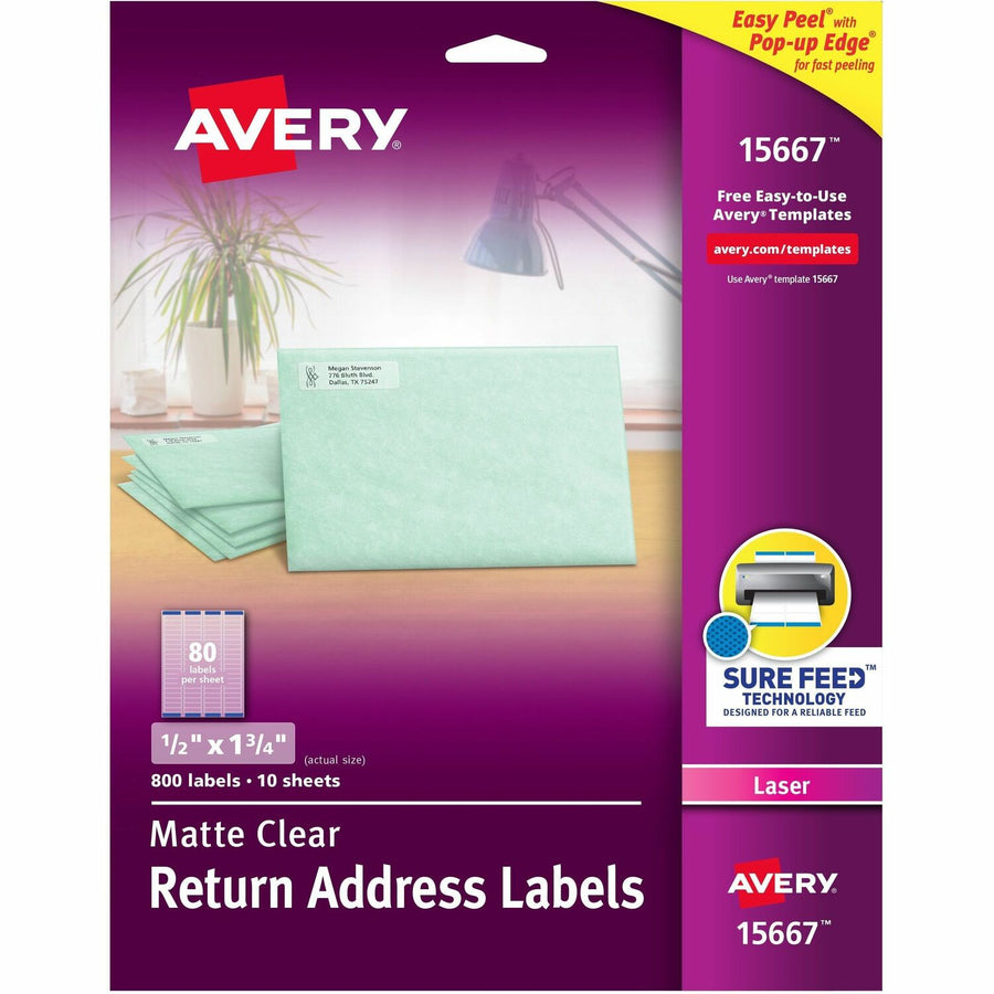 Avery Easy Peel Return Address Labels, Clear, 1 Pack — view 1