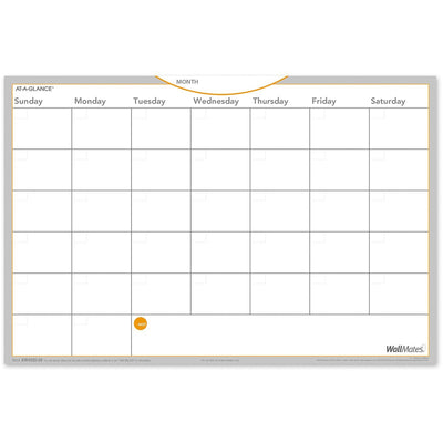 ACCO At-A-Glance WallMates Monthly Planning Surface, White, 12", AAGAW402028
