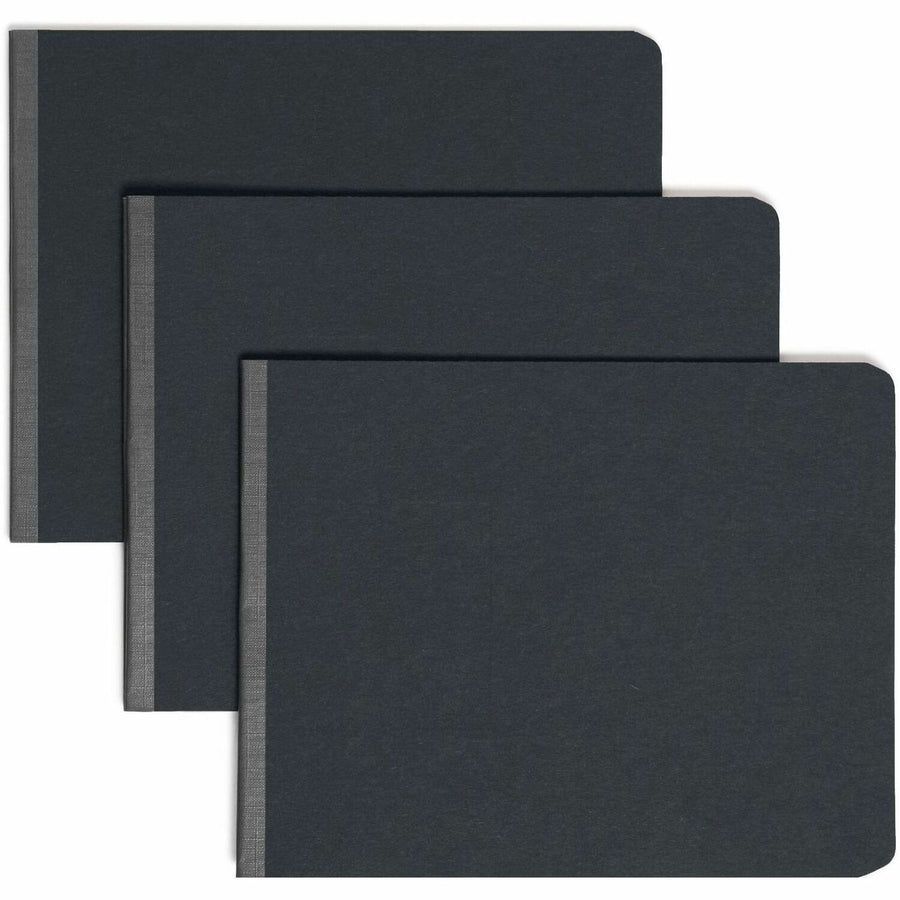 Smead Premium Pressboard Report Cover, Metal Prong with Compressor, 9.875" x 12.375", Black, Hinged, SMD81125