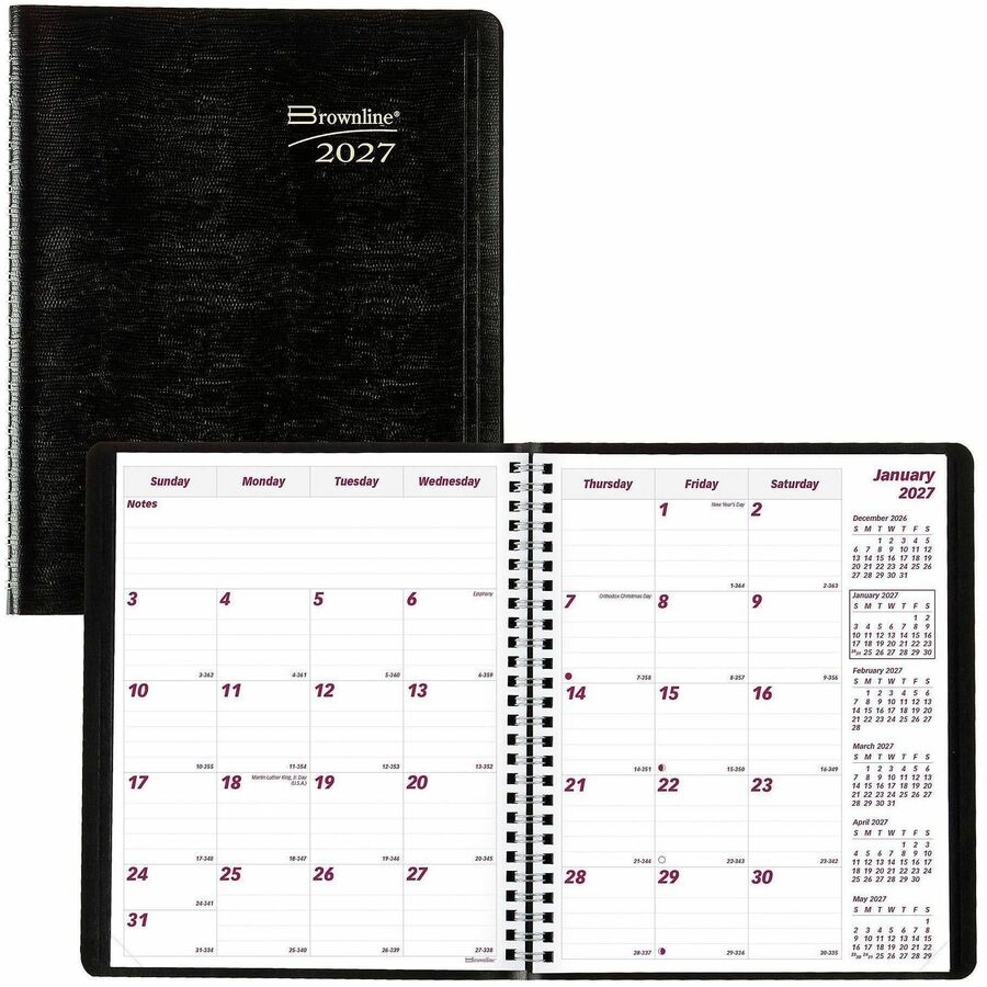 Dominion Blueline Brownline Essential Diary, Black, 7 1/8", 5EA/PK 60PK/CT — view 1