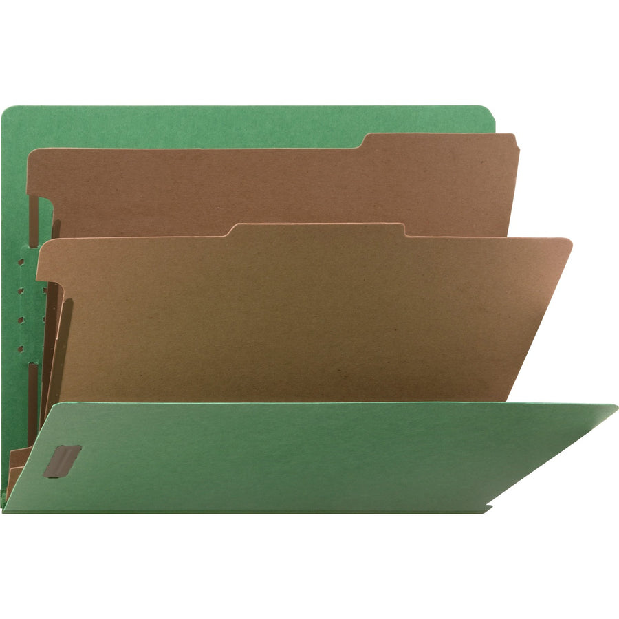 Nature Saver Recycled End Tab Classification Folders, 8.5" Width x 11" Length, Green, Fiberboard, 10 / Box, NATSP17373
