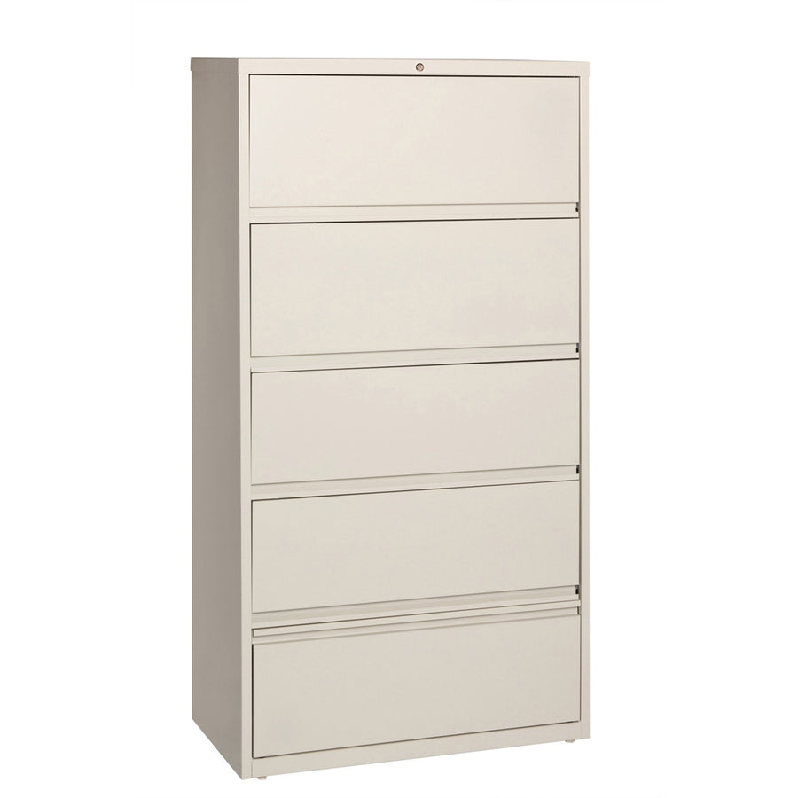 Lorell Fortress Lateral File with Roll-Out Shelf, 36" x 68.8", Putty, Steel, Interlocking, LLR43512