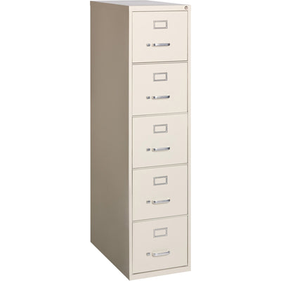 Lorell Fortress Series 26-1/2" Commercial-Grade Vertical File Cabinet, 15" x 61", Putty, Steel, Security Lock, LLR48497