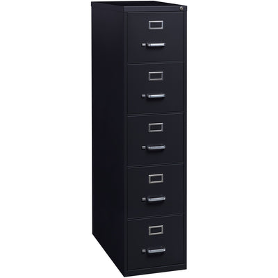 Lorell Fortress Series 26-1/2" Commercial-Grade Vertical File Cabinet, Black, LLR48498