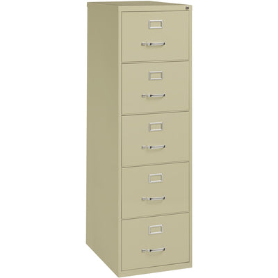Lorell Fortress Series 26-1/2" Commercial-Grade Vertical File Cabinet, 18" x 61", Putty, Steel, Heavy Duty, LLR48500