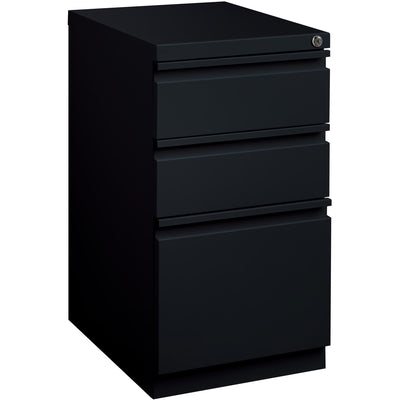 Lorell 20" Box/Box/File Mobile File Cabinet with Full-Width Pull, Black, LLR49521