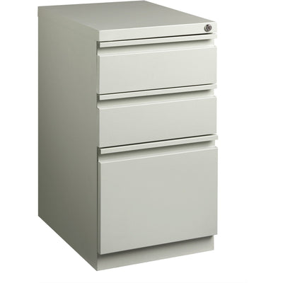 Lorell 20" Box/Box/File Mobile File Cabinet with Full-Width Pull, Light Gray, LLR49522