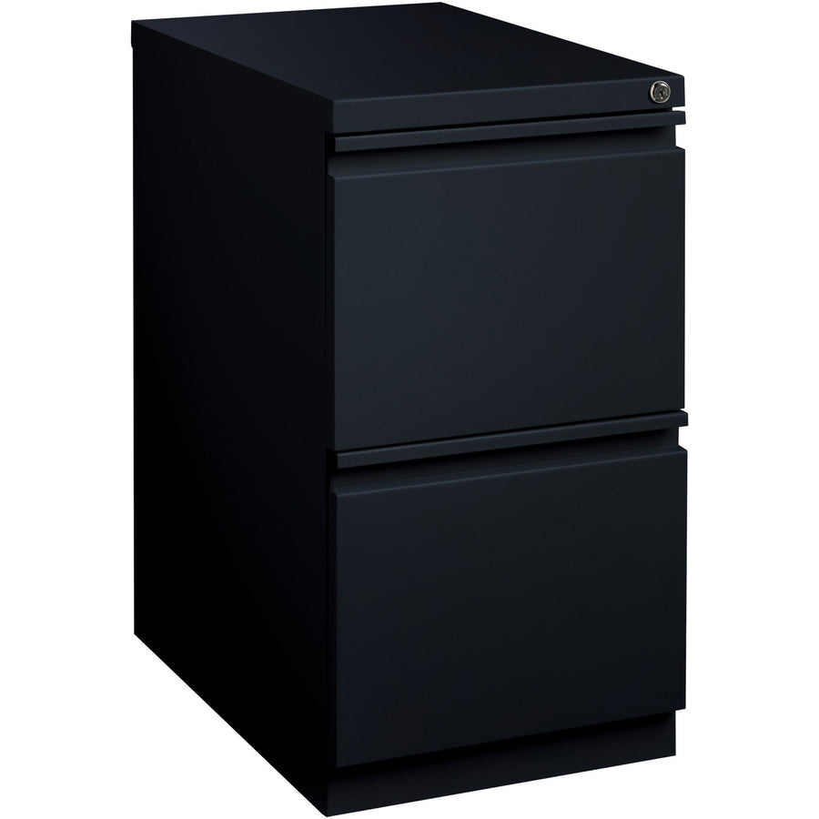 Lorell 23" File/File Mobile File Cabinet with Full-Width Pull, 15" x 27.7", Black, Steel, Security Lock, LLR49530