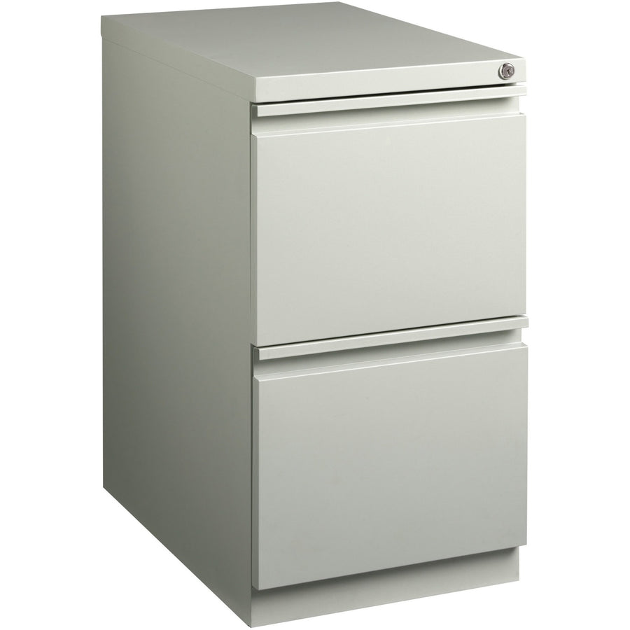 Lorell 23" File/File Mobile File Cabinet with Full-Width Pull, 15" x 27.7", Light Gray, Steel, Recessed Handle, LLR49531