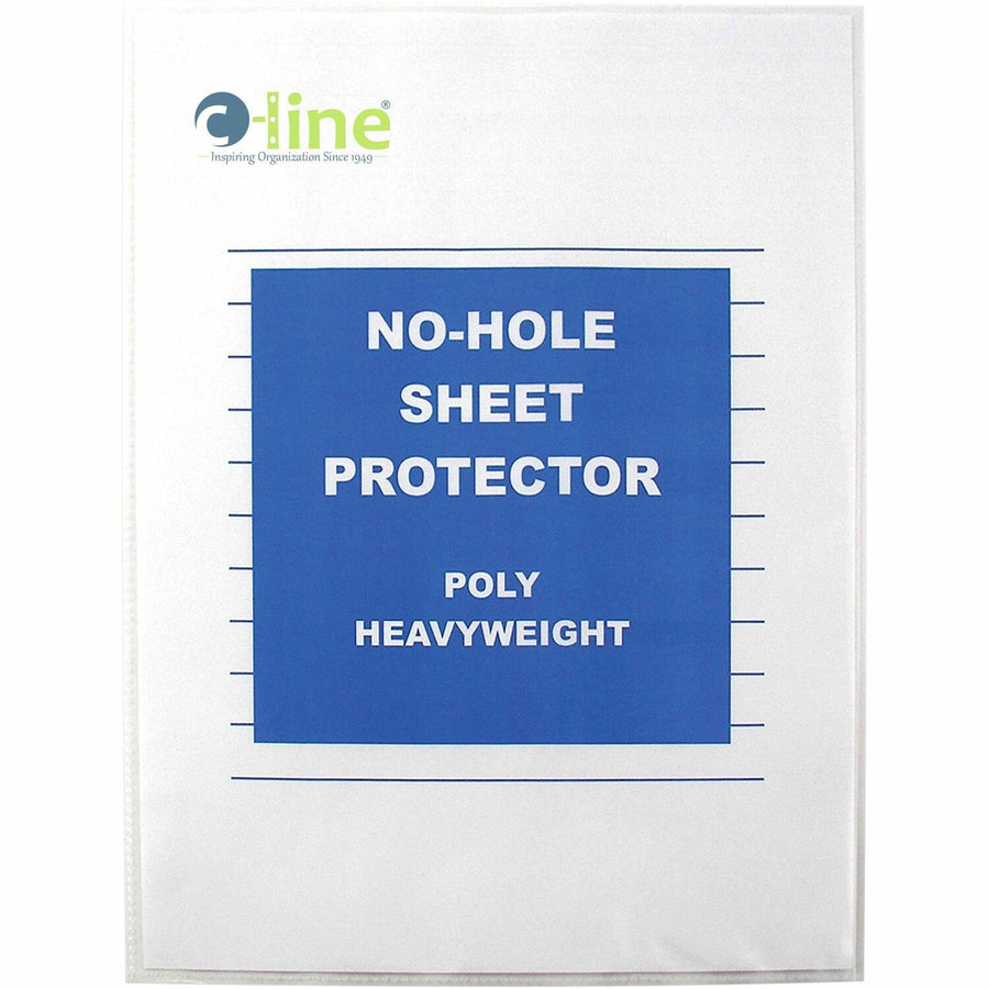 C-Line No-Hole Poly Sheet Protectors, 8.5" Width x 11" Length, Clear, Polypropylene, Top Loading, 1 / Box, CLI62907