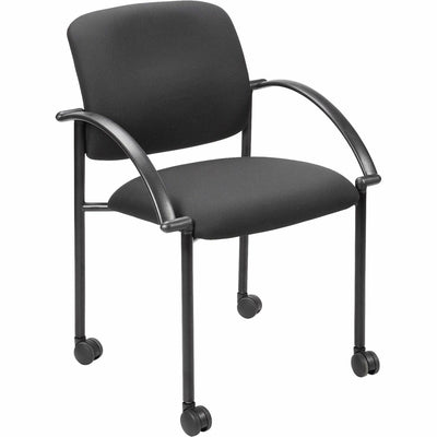 Lorell Upholstered Guest Chair with Arms, Black, 2 / Carton, LLR65965
