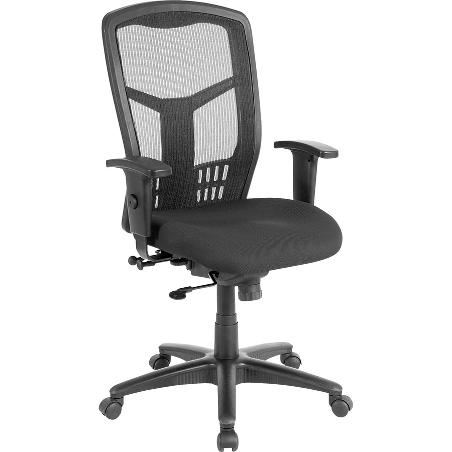 Lorell Executive Mesh High-back Swivel Chair, Ergomesh, 28.5" x 45", Black, Synchro Tilt, LLR86205