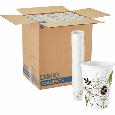 Georgia Pacific . Dixie Pathways 10 oz Paper Hot Cups By GP Pro, White, 20 / Carton, DXE2340PATHCT
