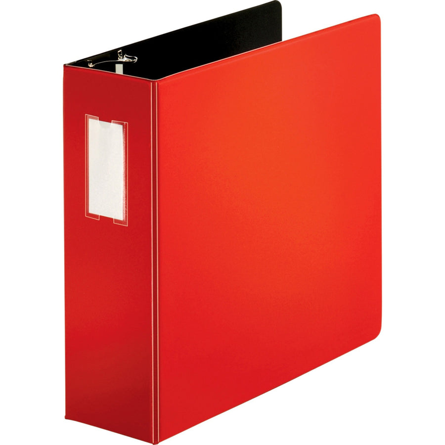 Business Source Slanted D-ring Binders, Red, 6EA/CT — view 1