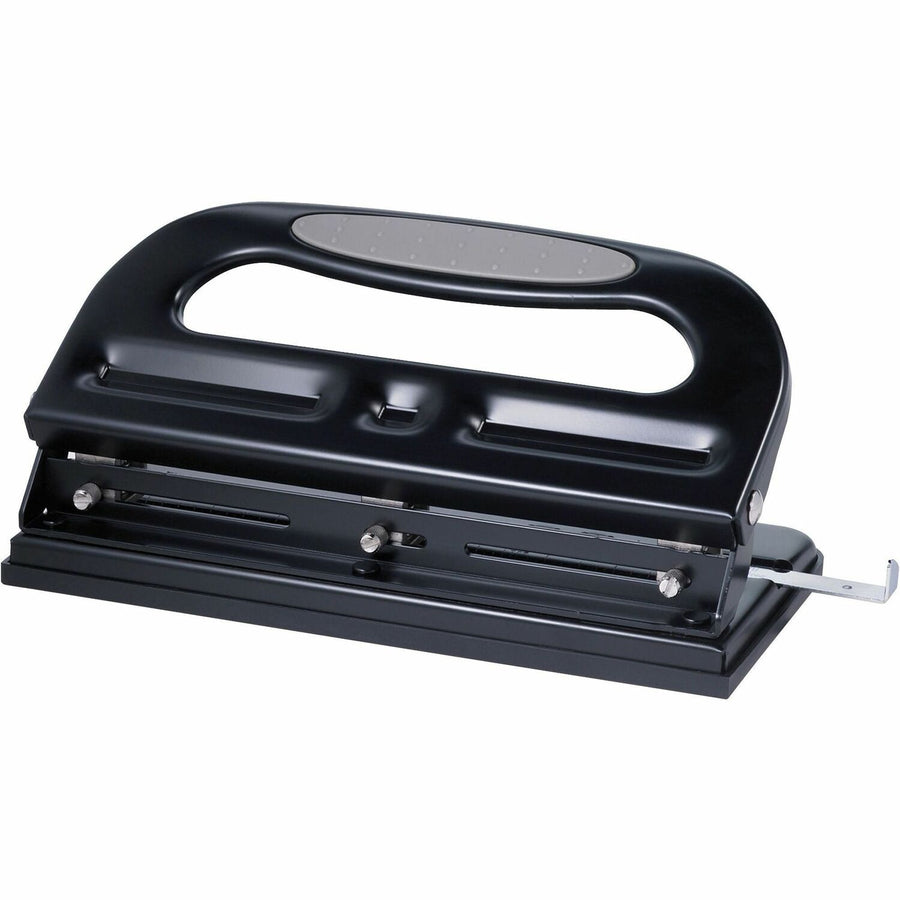 Business Source Three-hole Heavy-duty Punch, Black, 6EA/CT — view 1