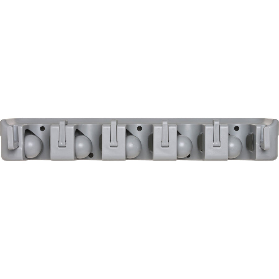 Genuine Joe Cleaning Tool Wall Organizer Rack, 16.50" x 3.75", Gray, ABS Plastic, Sturdy, GJO12504