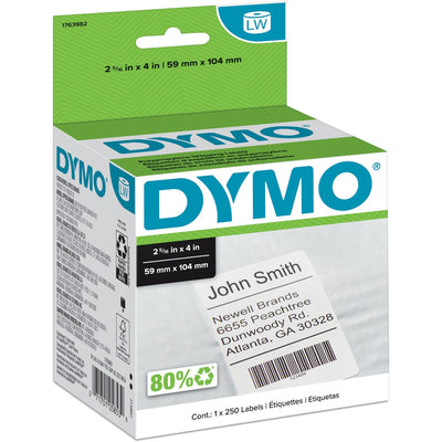 Newell Dymo Permanent Poly Shipping Labels, White, 1 Roll, DYM1763982