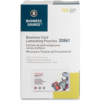 Business Source Card Laminating Pouches, Clear, 1 Box — view 1