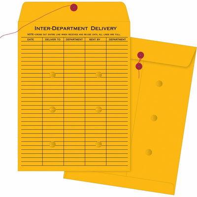 Business Source Ruled Interdepartmental Envelopes, Brown Kraft, 100 / Box, BSN04546