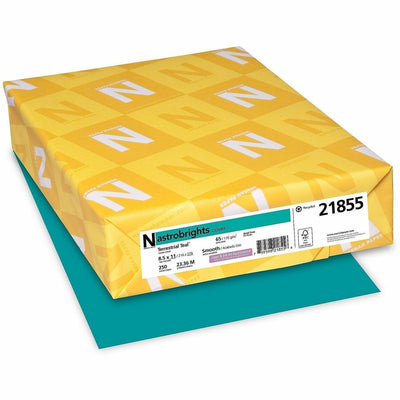 Astrobrights Color Card Stock - Terrestrial Teal, 8.5" x 11", 65 lb, Lignin-free, 1 / Pack, WAU21855