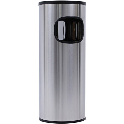 Genuine Joe Fire-safe 3-Gallon Ashtray Receptacle, Stainless Steel, GJO58883