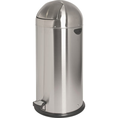 Genuine Joe 13.5 Gallon Pedal Receptacle Bin, Stainless Steel, 13.50 gal, GJO58888