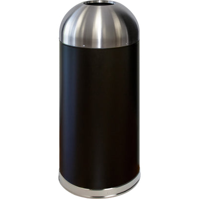 Genuine Joe 15 Gallon Dome Top Trash Receptacle, Silver, GJO58896