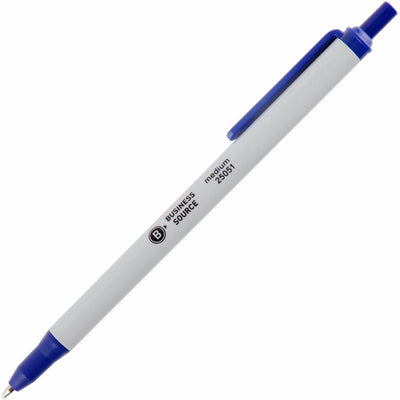 Business Source Retractable Ballpoint Pens, 1 Dozen, BSN25051