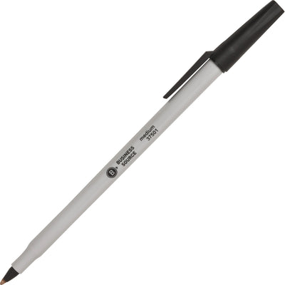 Business Source Medium Point Ballpoint Stick Pens, 1 Dozen, BSN37501