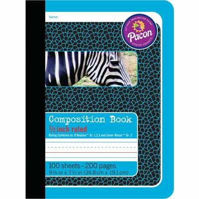 Dixon Ticonderoga Pacon 1/2" Ruled Composition Book, 7 1/2" x 9 3/4", PAC2425