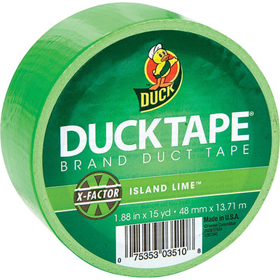 Duck Brand Color Duct Tape, Duck Tape, Neon Green, 1.88", 15 yd, 1 Roll, DUC1265018RL