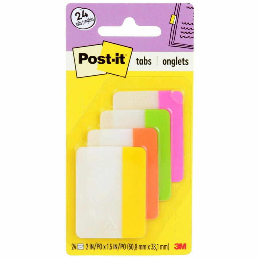 Post-it® Dividing Tabs, Pink, Wear Resistant, 24 / Pack, MMM686-PLOY