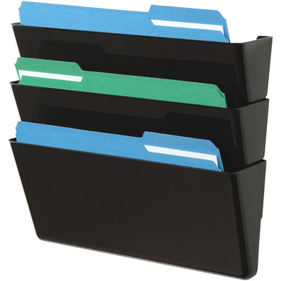 Deflecto Stackable DocuPocket Set, Black, DEF73604